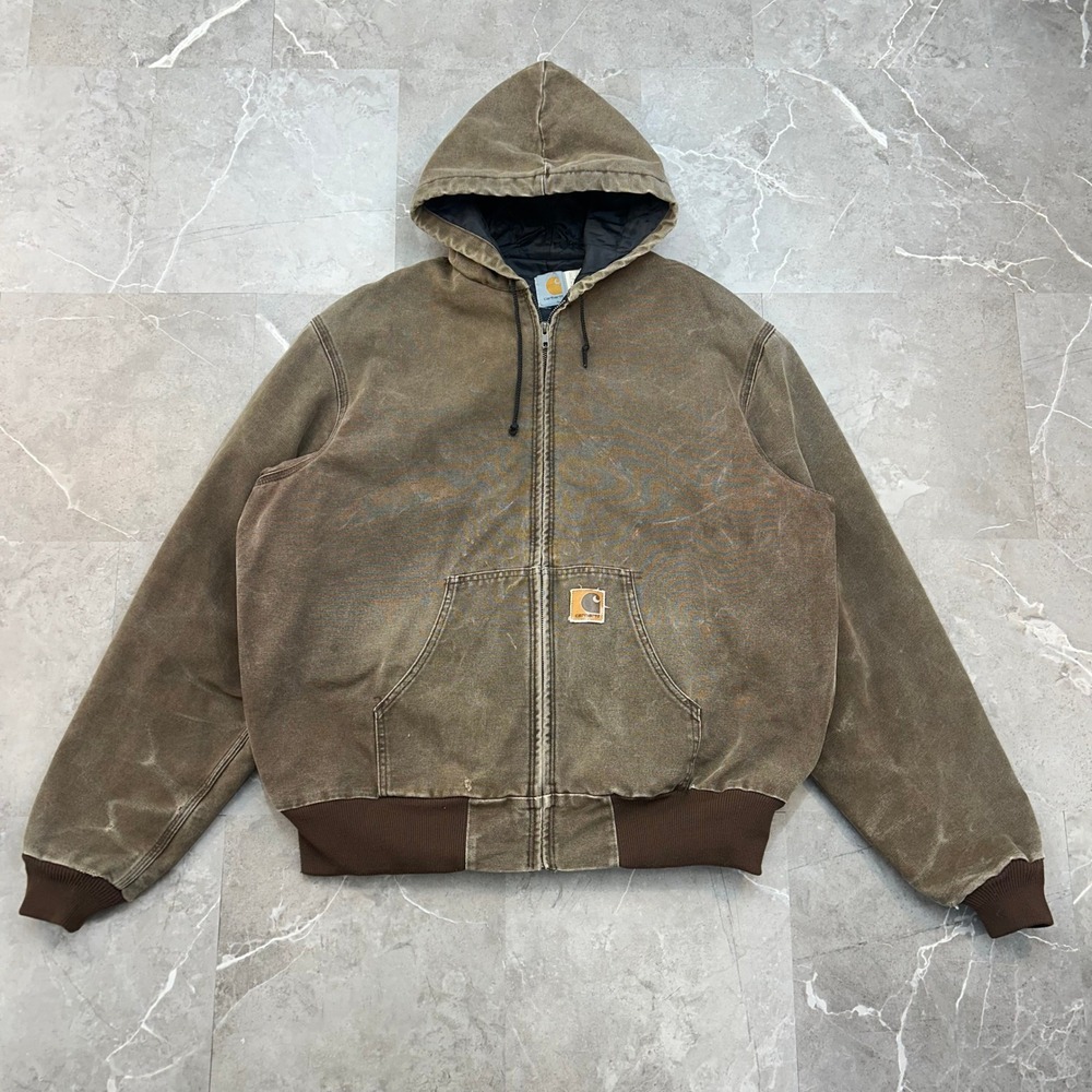 90s Vintage Carhartt Jacket Men XLT J06 CHT Distressed Quilted Workwear Tall